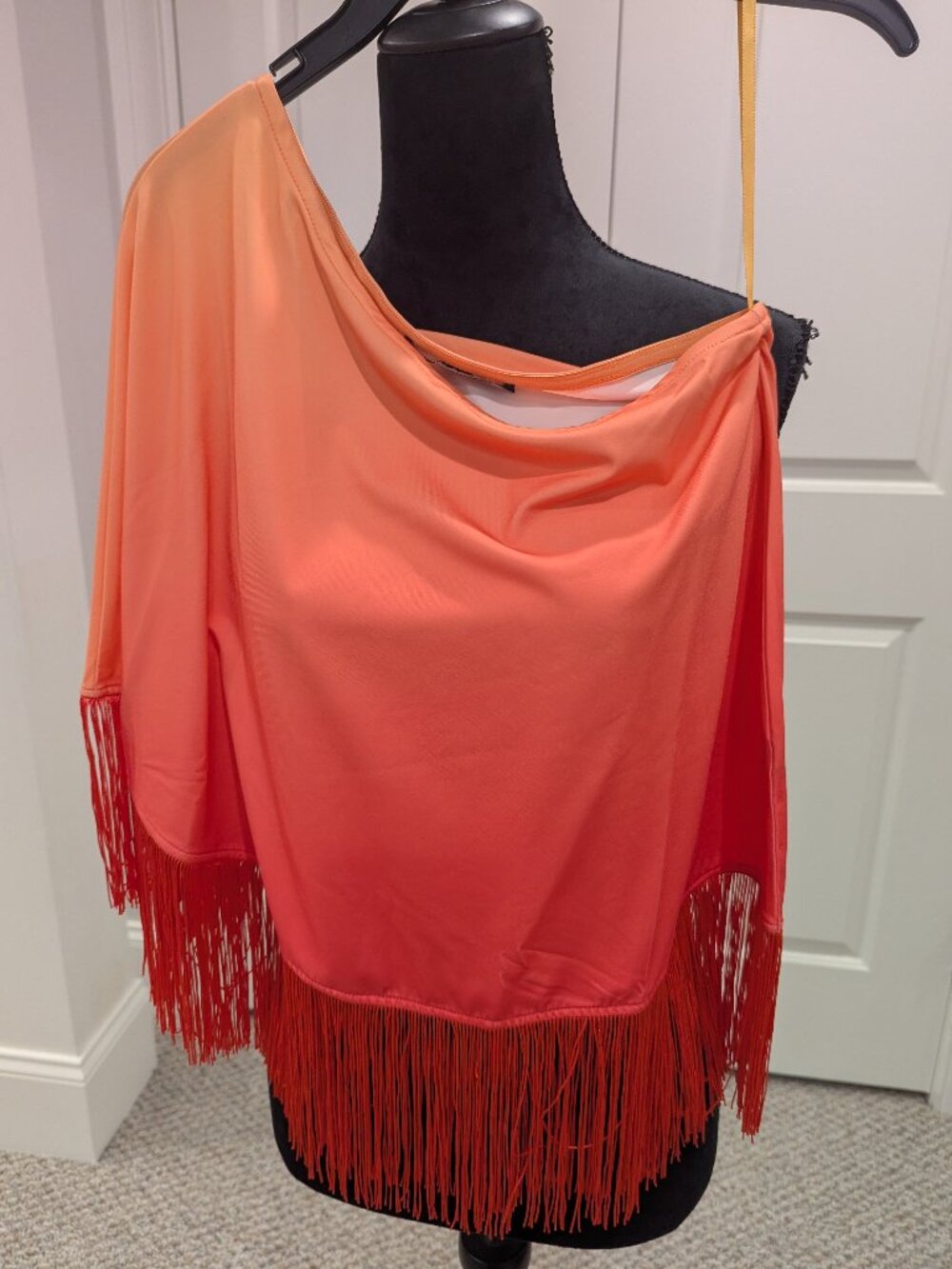 NWT Boston proper One-Shoulder Ombre Fringe Top XXS